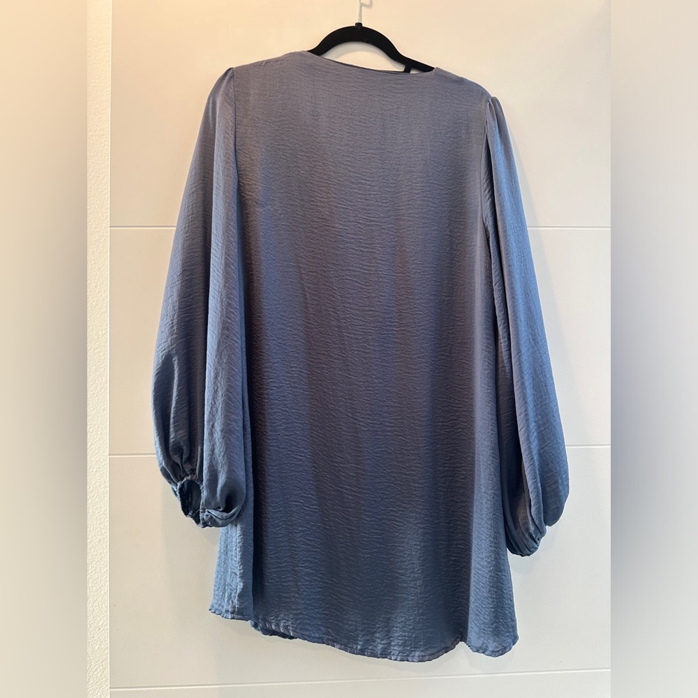 Sage & Paige Passion Fusion Blue Long Sleeve Loose Fit Mini Dress | Size M - Picture 11 of 12